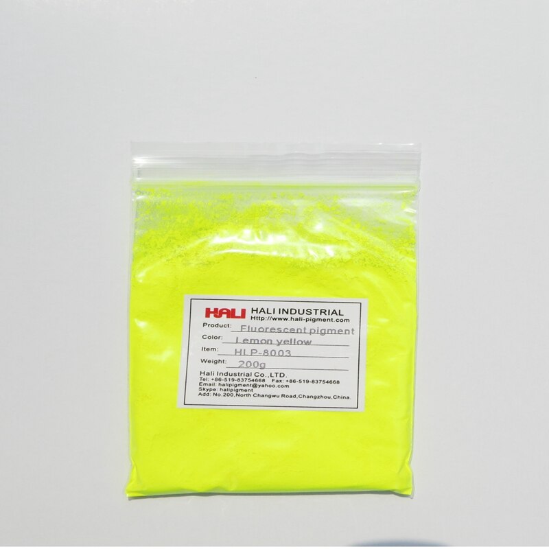 노란색 레몬 네온 안료 분말 형광 안료 1 lot = 200 그램 HLP-8003 레몬 노란색, 무료 배송